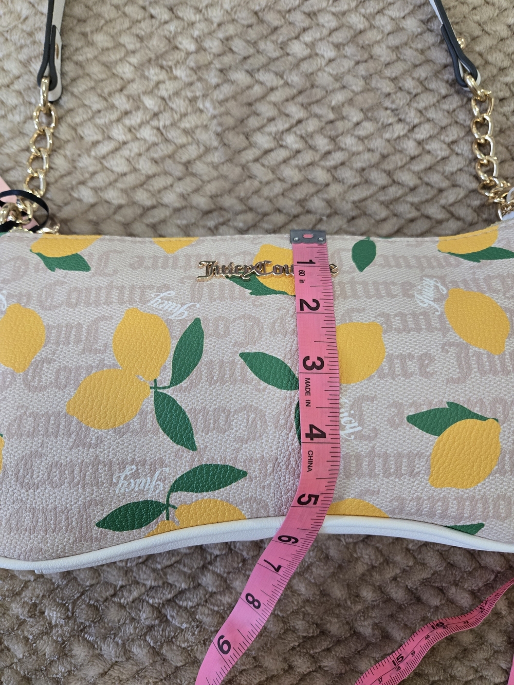 Juicy Couture Fruitful Lemon Print Shoulder Bag NWT ๐ Sandstone Multi - Picture 13 of 15